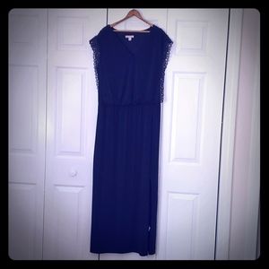 Blue long dress with slit